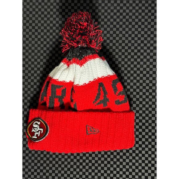 New NFL New Era San Francisco 49ers Knit Beanie with Pom, One Size Fits Most - Picture 2 of 4